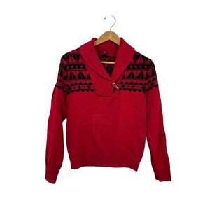 Ralph Lauren Women's Red Shawl Neck Pullover Sweater Size L